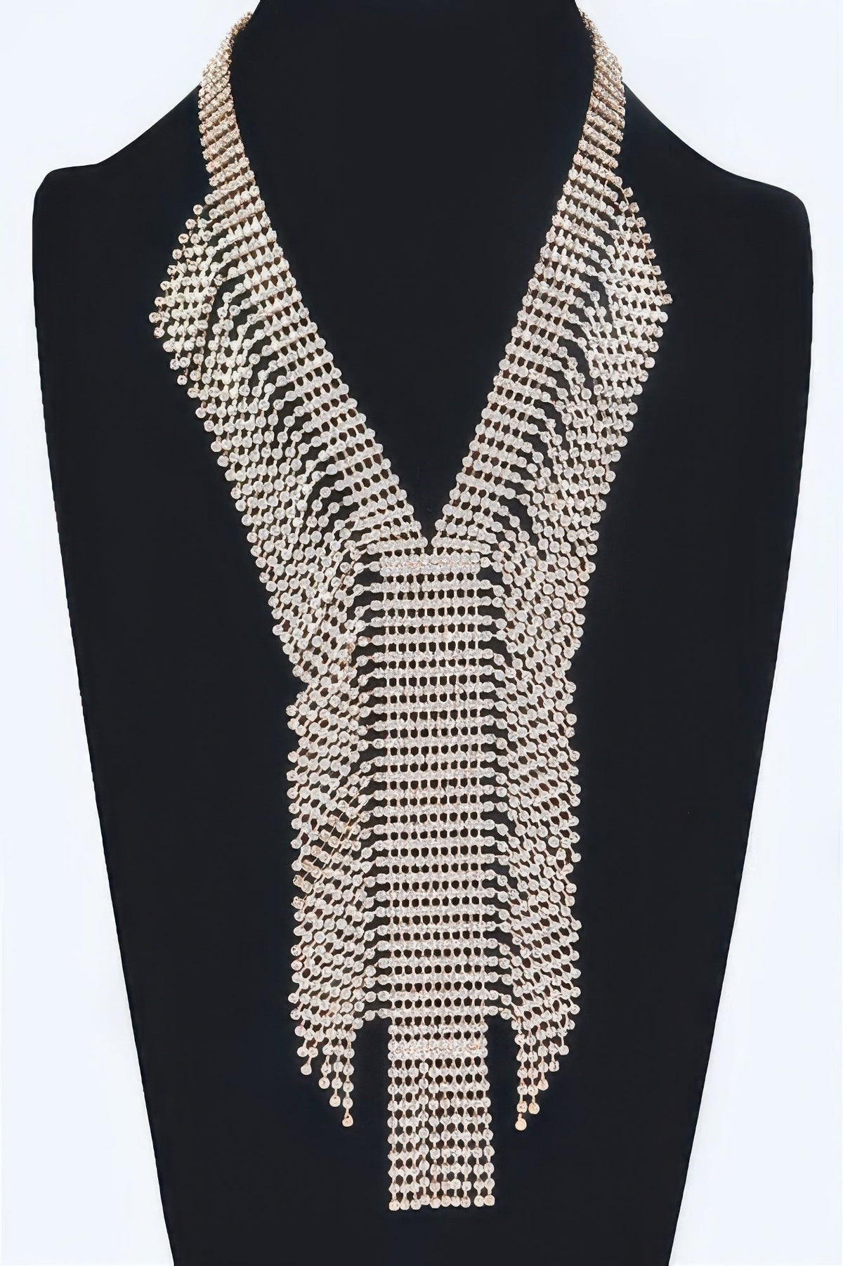 Elegant V Shape Rhinestone Choker Necklace