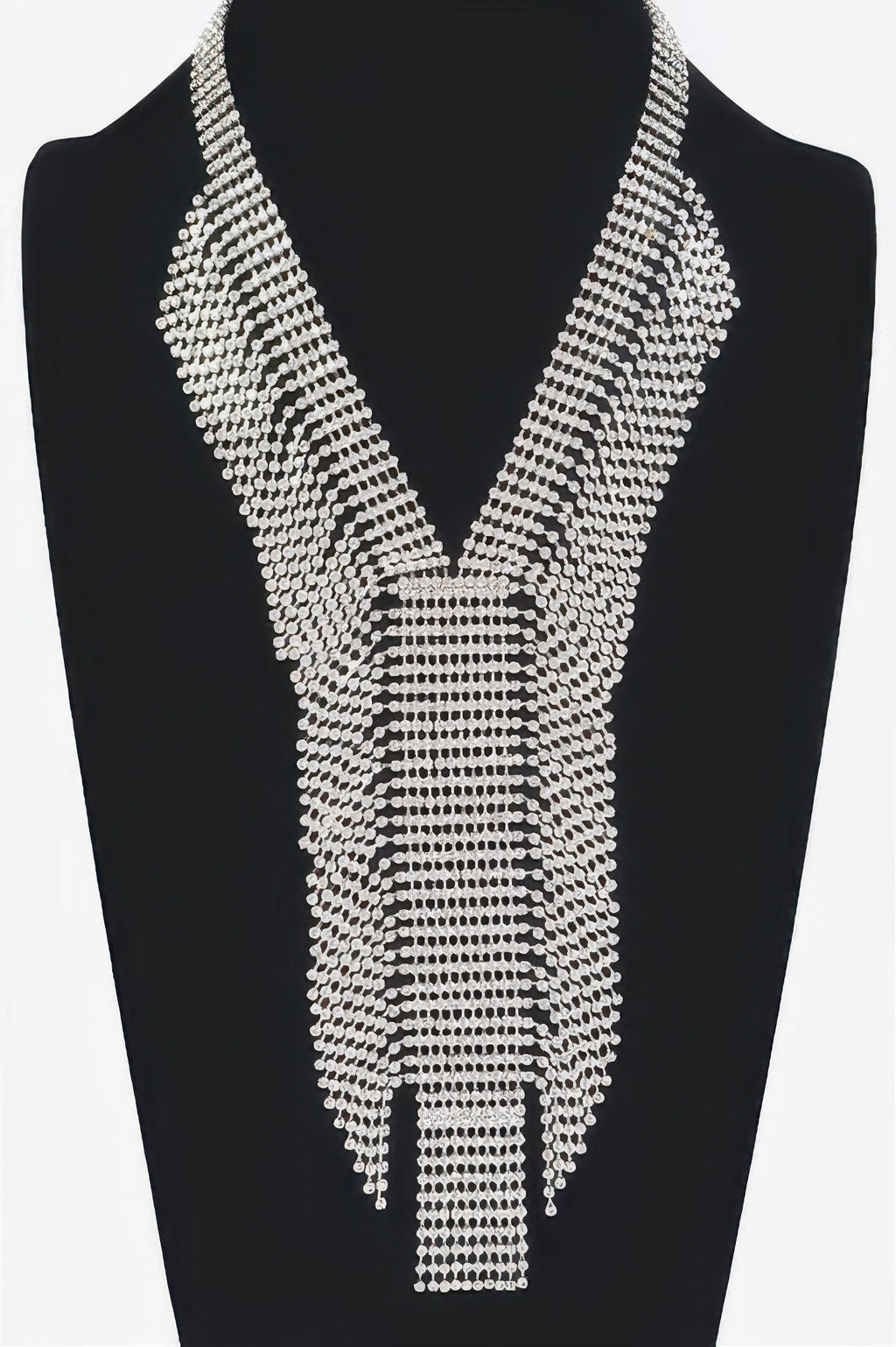Elegant V Shape Rhinestone Choker Necklace