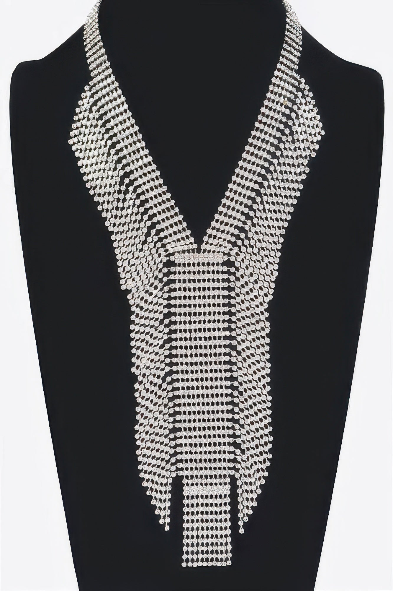Elegant V Shape Rhinestone Choker Necklace