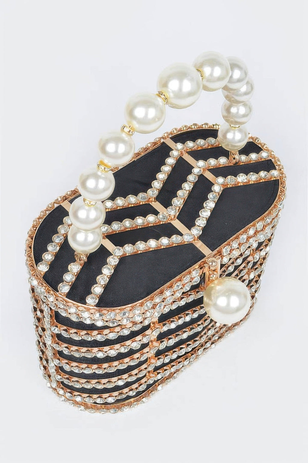 Rhinestone Metal Frame Clutch