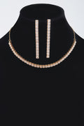 Rhinestone Choker W/earring