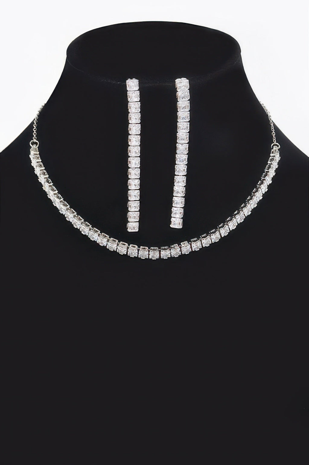 Rhinestone Choker W/earring