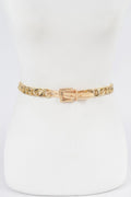 Oversized Chain Buckle Layered Elastic Belt