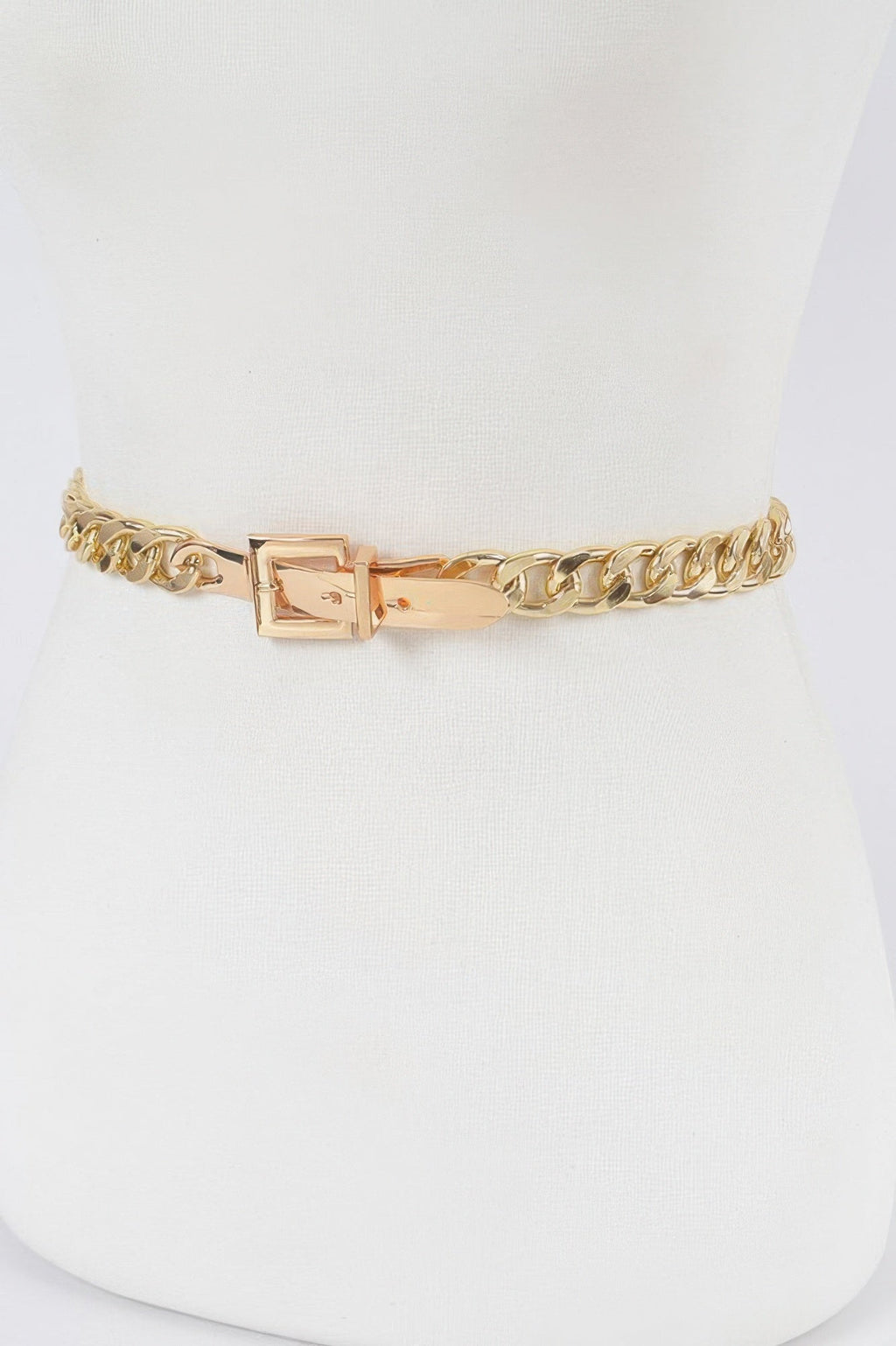 Oversized Chain Buckle Layered Elastic Belt