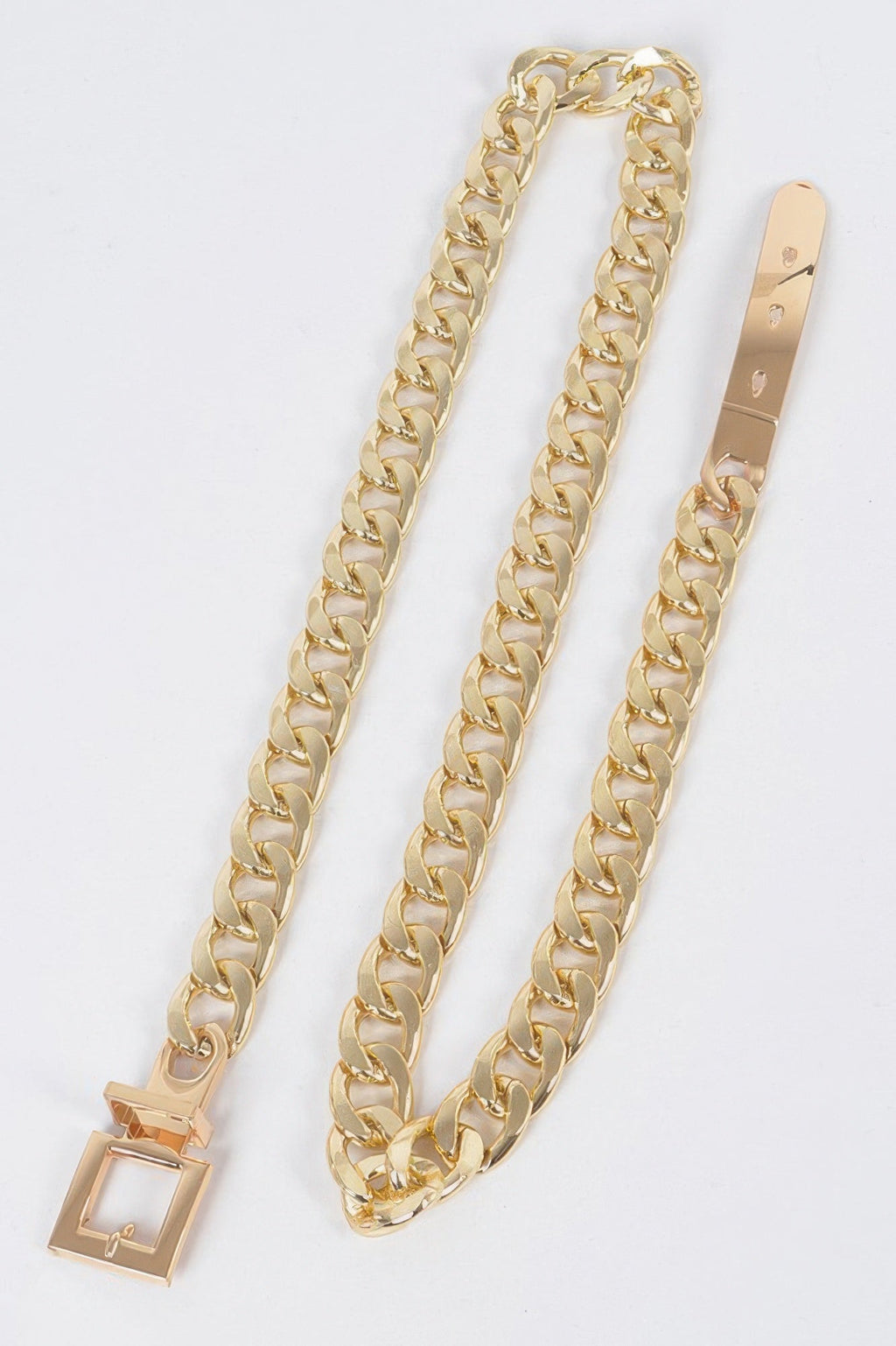 Oversized Chain Buckle Layered Elastic Belt