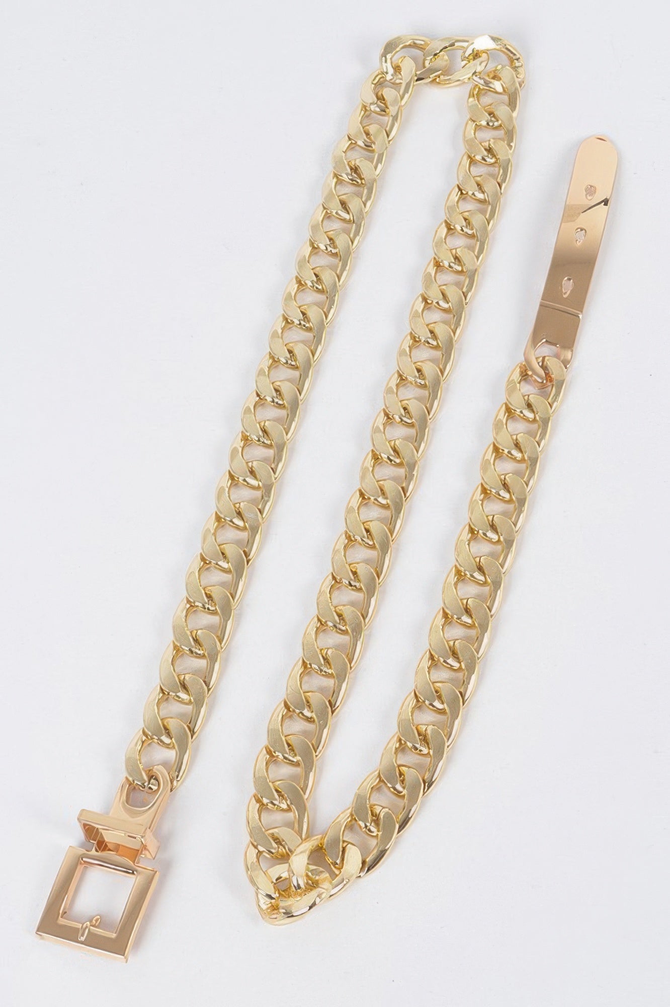 Oversized Chain Buckle Layered Elastic Belt