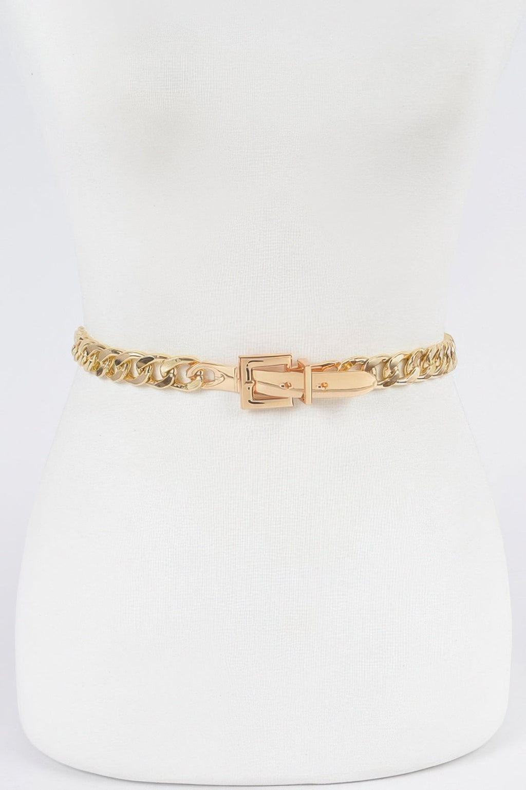 Oversized Chain Buckle Layered Elastic Belt