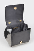 Rhinestone Wrist Band Flap Clutch