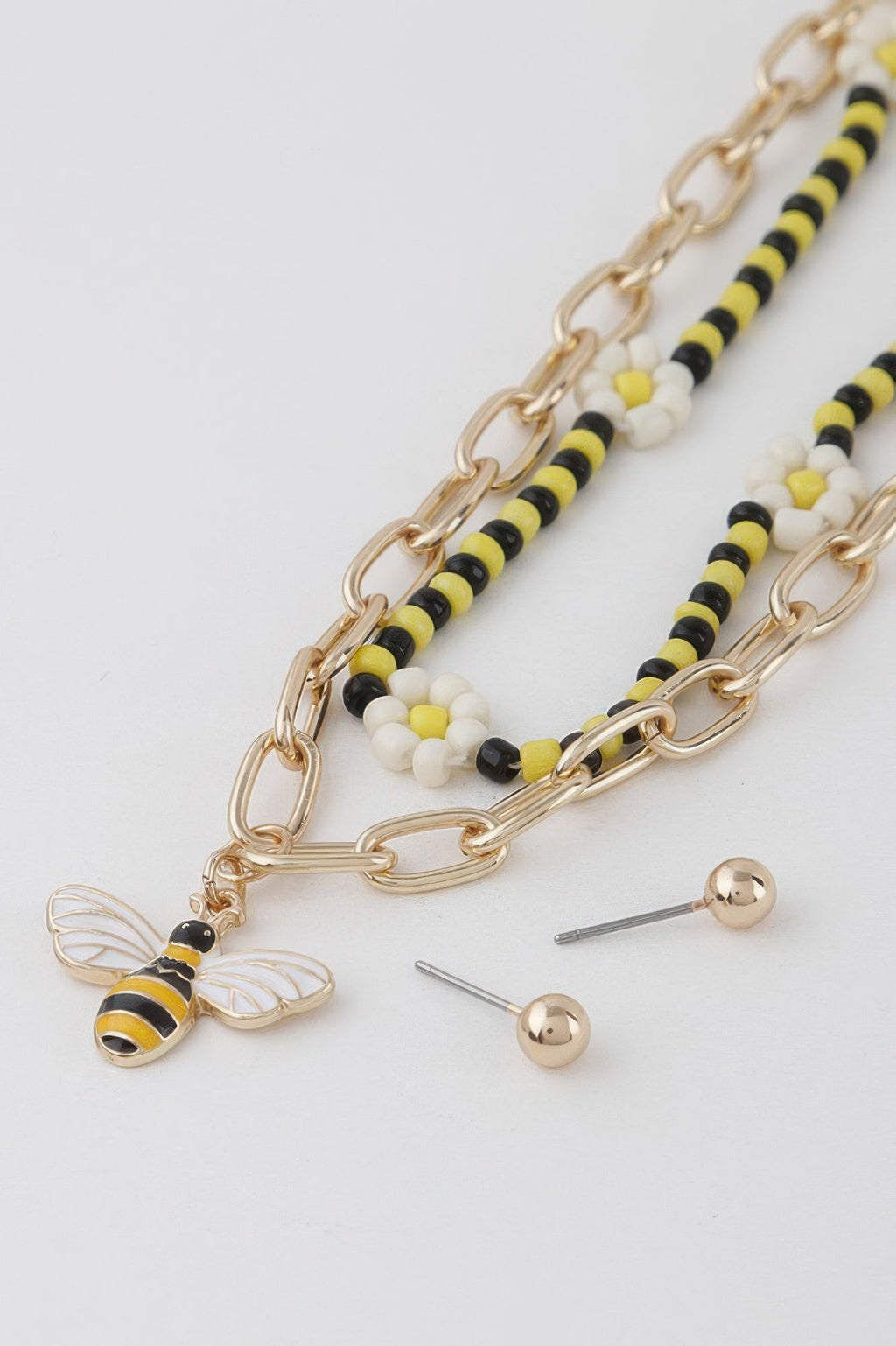 Multi Flower Charms Necklace