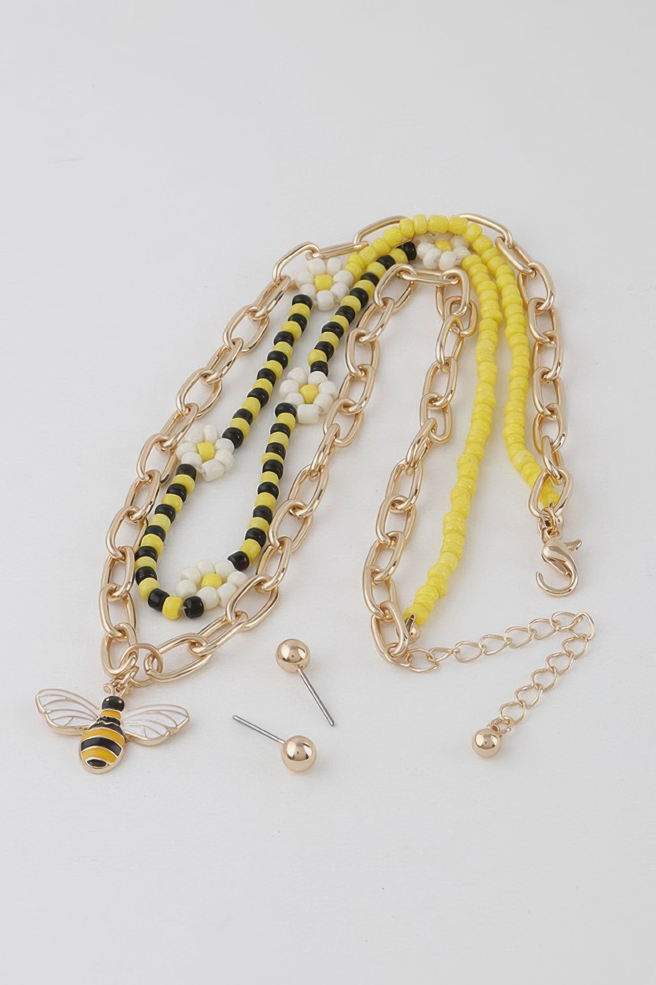 Multi Flower Charms Necklace