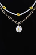 Multi Flower Charms Necklace