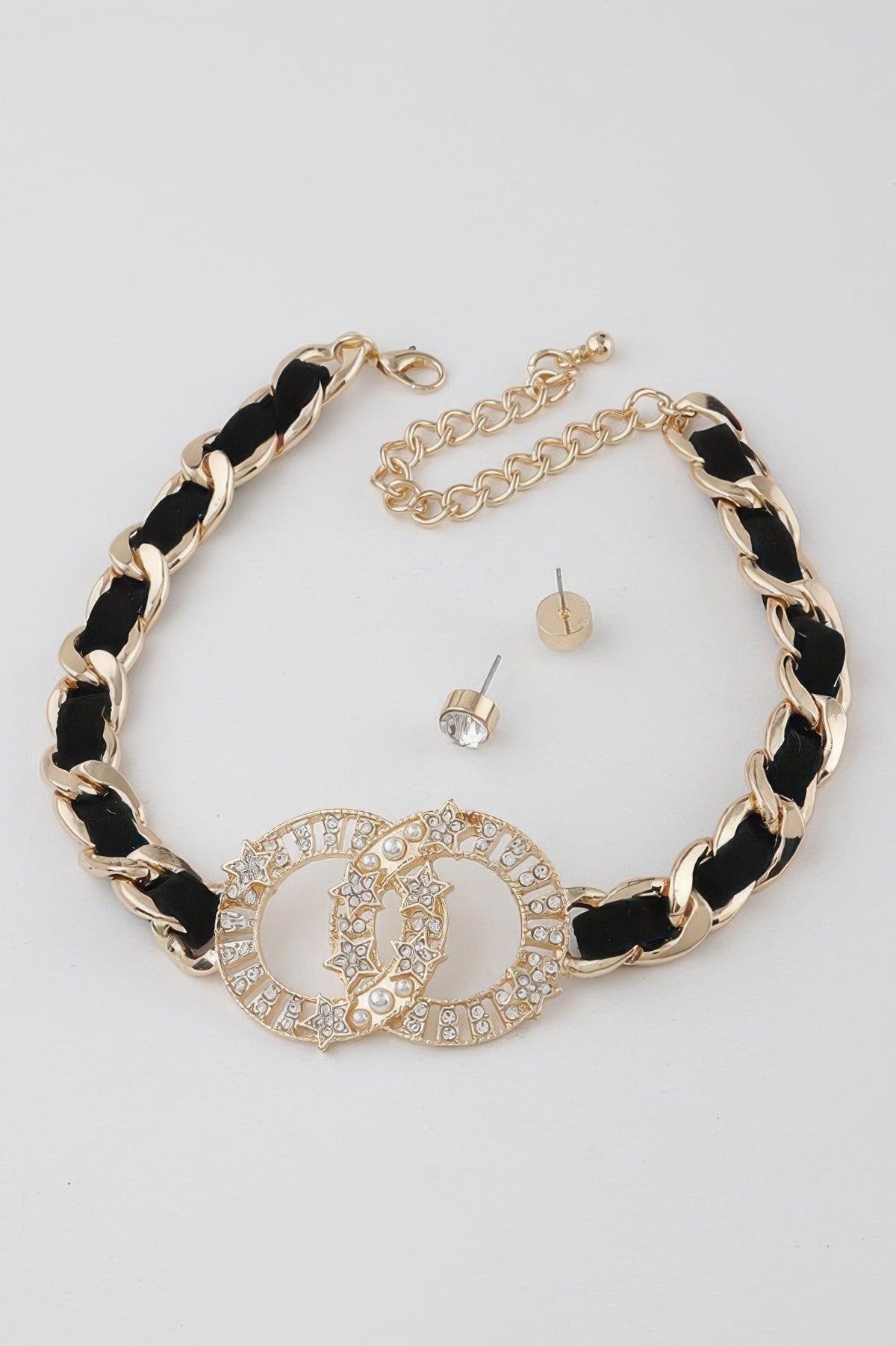 Starred Oo Chain Choker Necklace