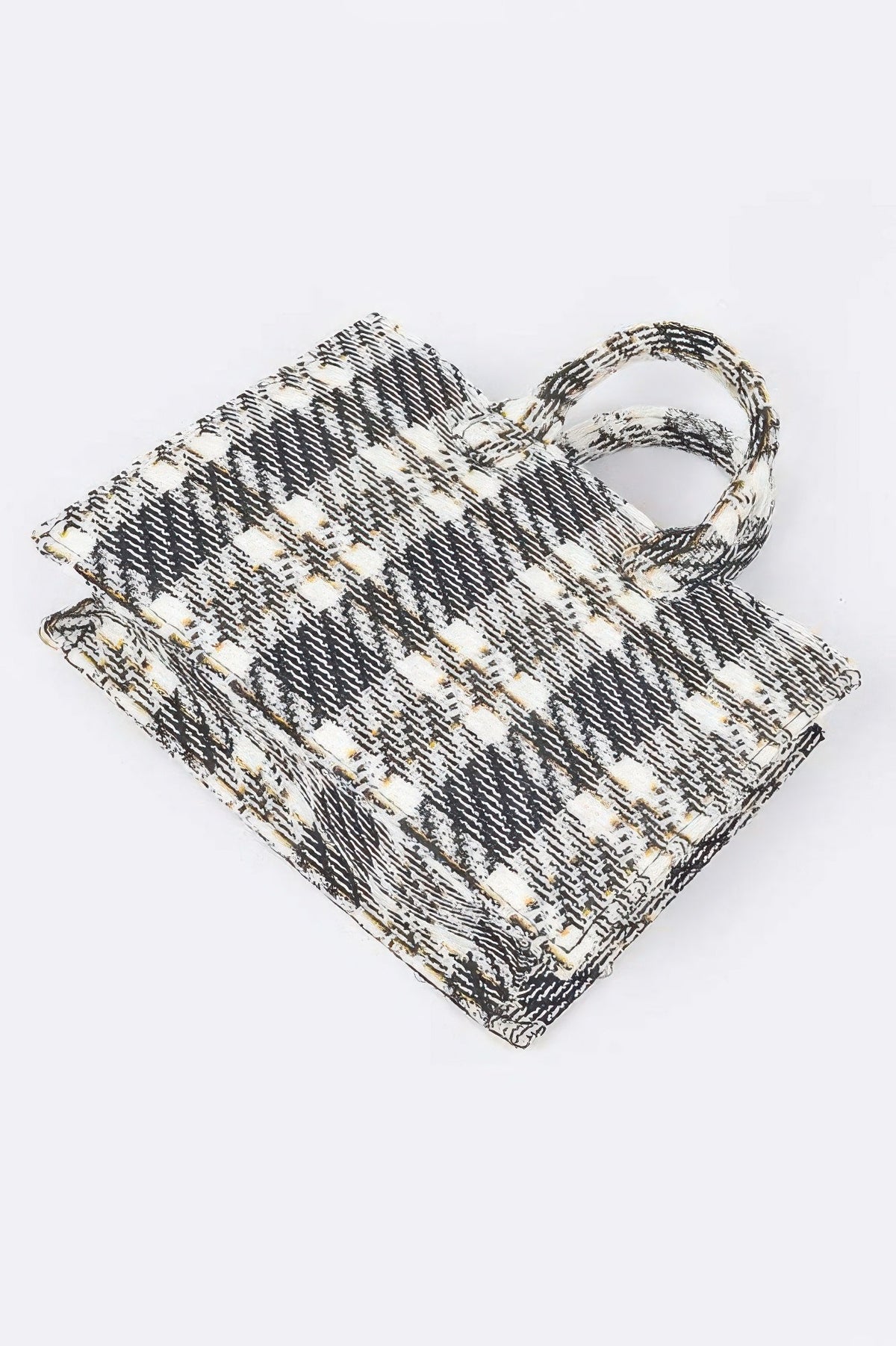 Tweed Plaid Medium Tote Bag