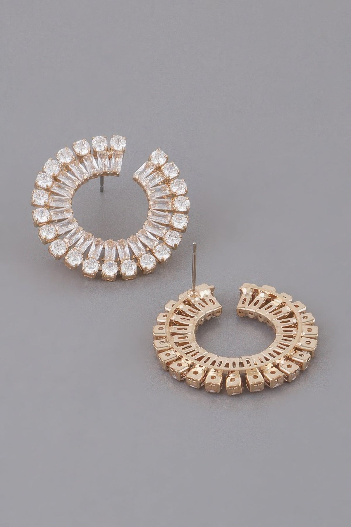 Jeweled Round Stud Earrings
