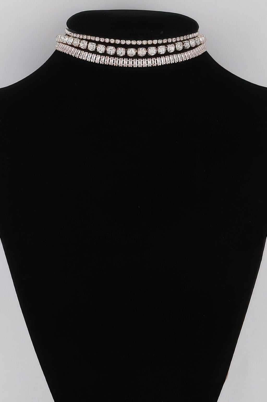 Triple Jewel Choker Necklace