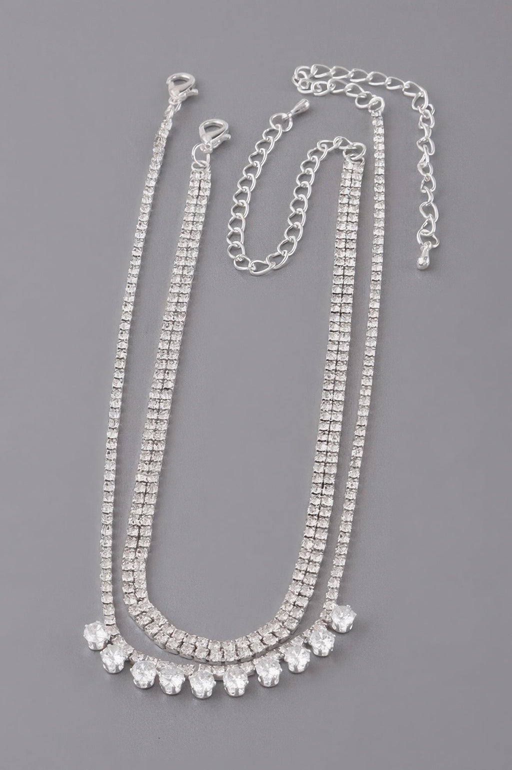 Triple Rhinestone Choker Necklace