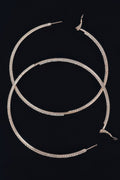 Thin Hoop Earrings With Rhinestone Details.