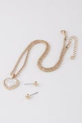 Glittered Heart Chain Necklace