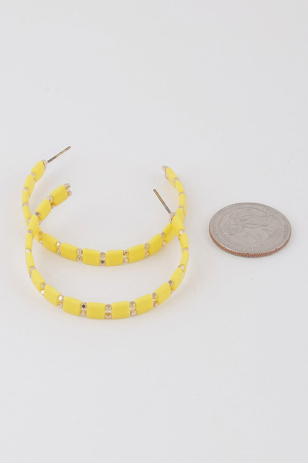 Square Beaded Hoop Earrings