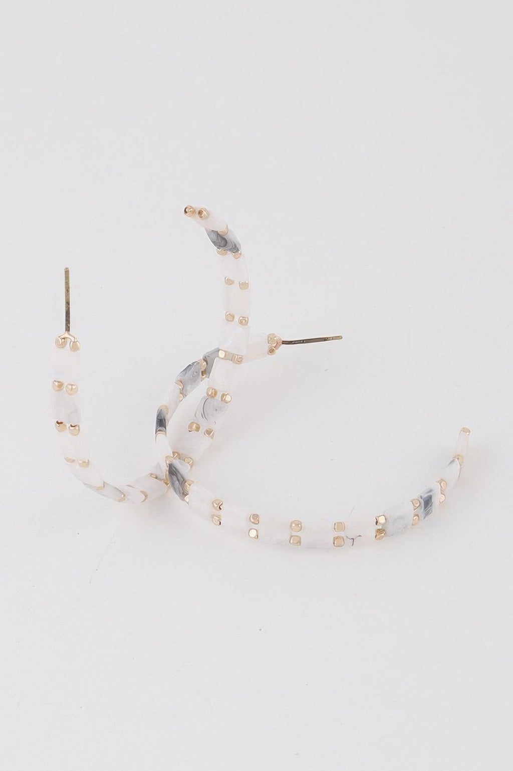 Square Beaded Hoop Earrings