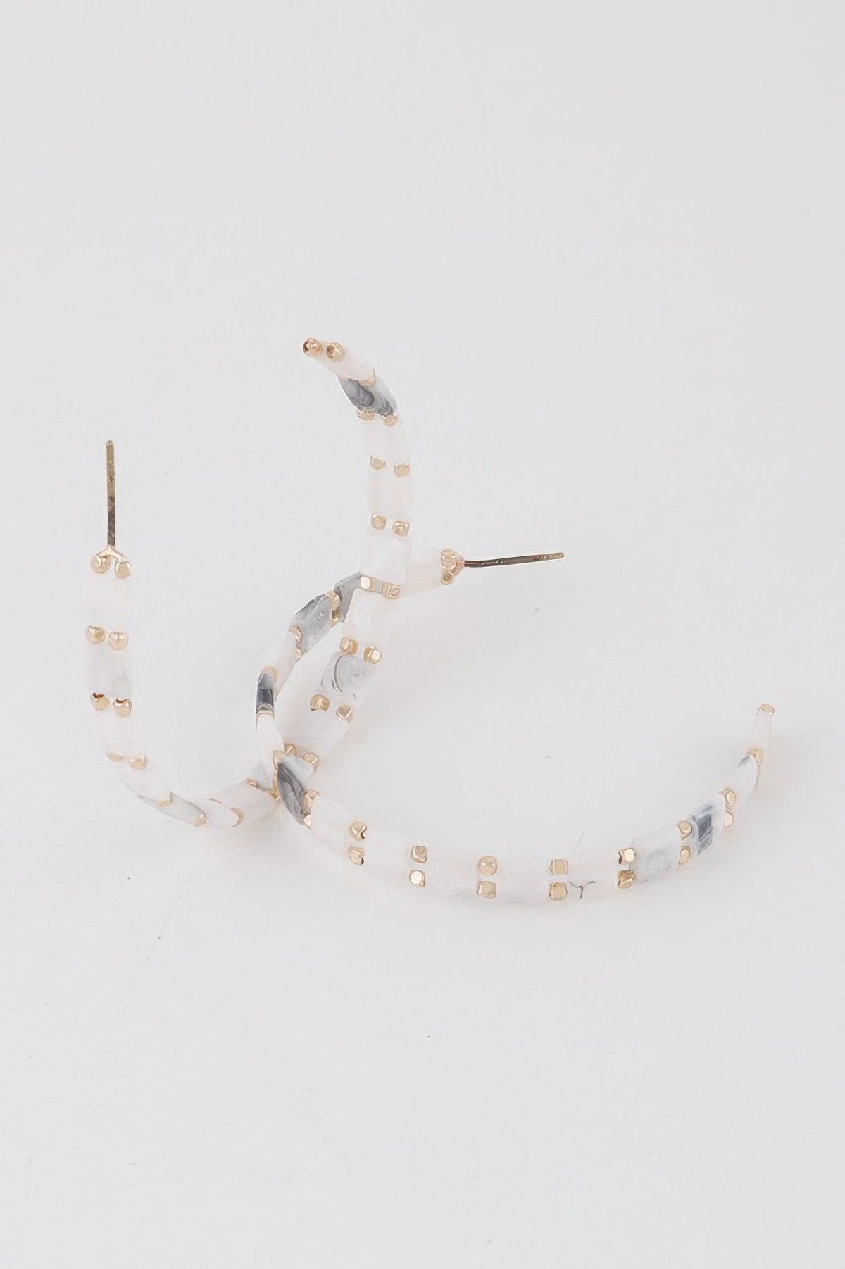 Square Beaded Hoop Earrings
