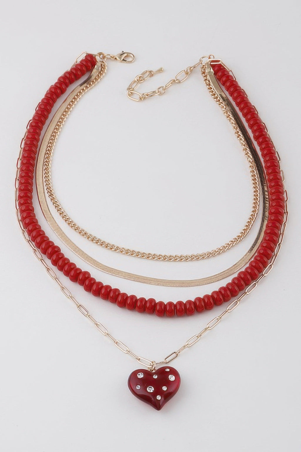 Multi Jeweled Heart Necklace