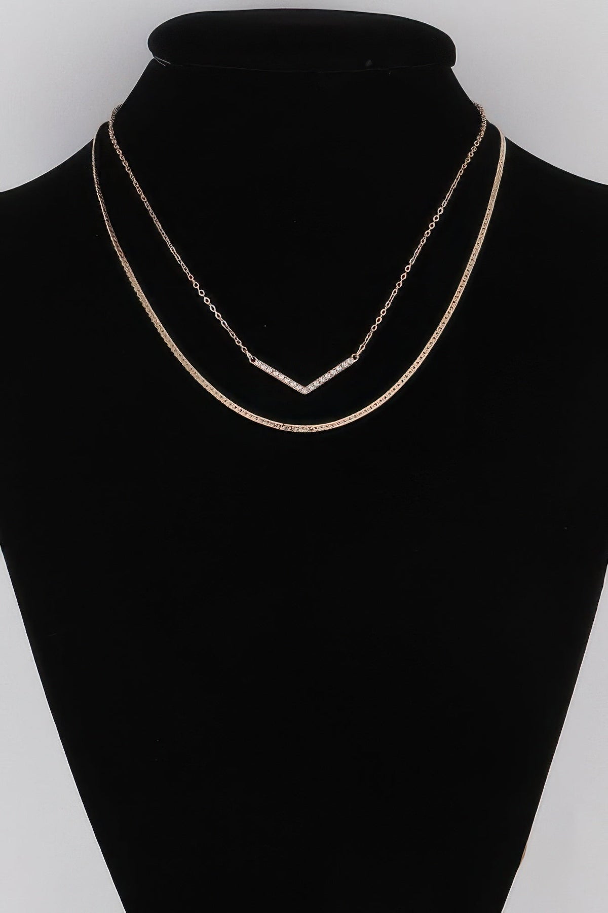 Pearled V Necklace