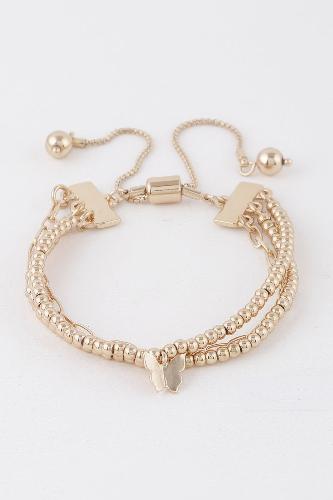 Beaded Butterfly Charm Bracelet