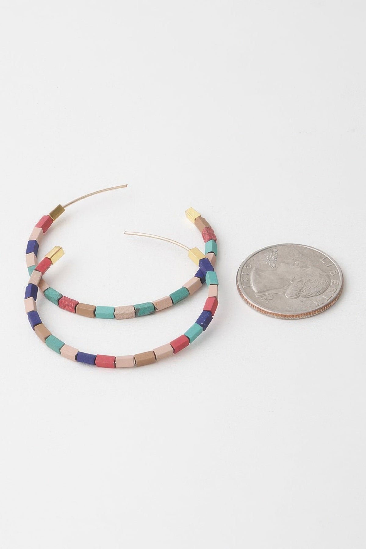Beaded Clay Hoop Earrings