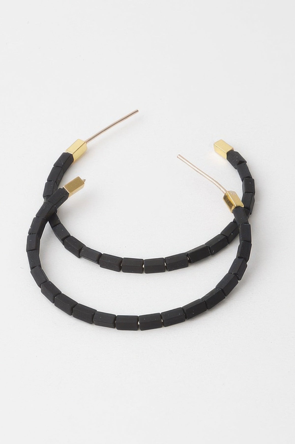 Beaded Clay Hoop Earrings