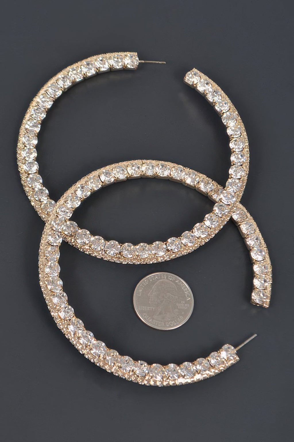 80mm Rhinestone Hoop Earring