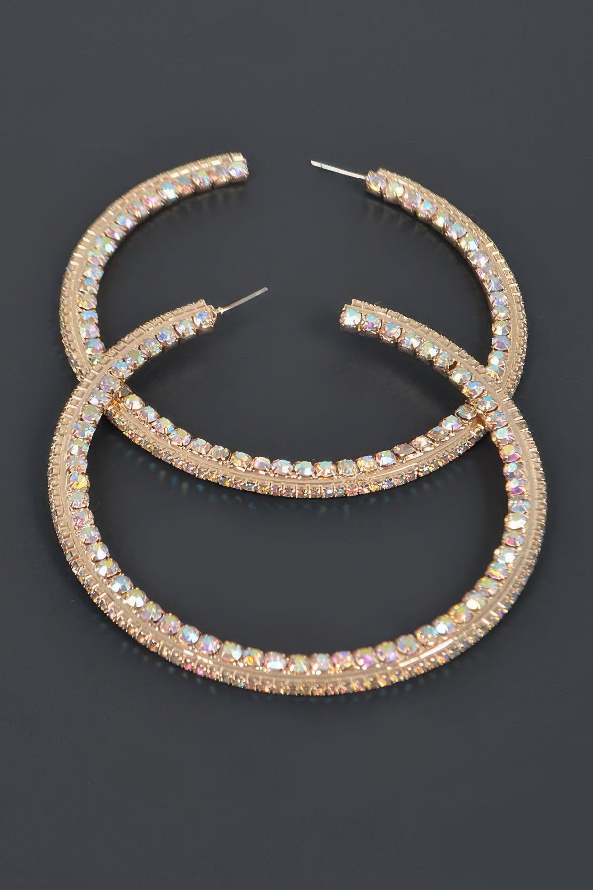 80mm Rhinestone Hoop Earring