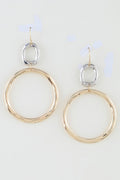 Two-tone Organic Hoop Drop Earrings