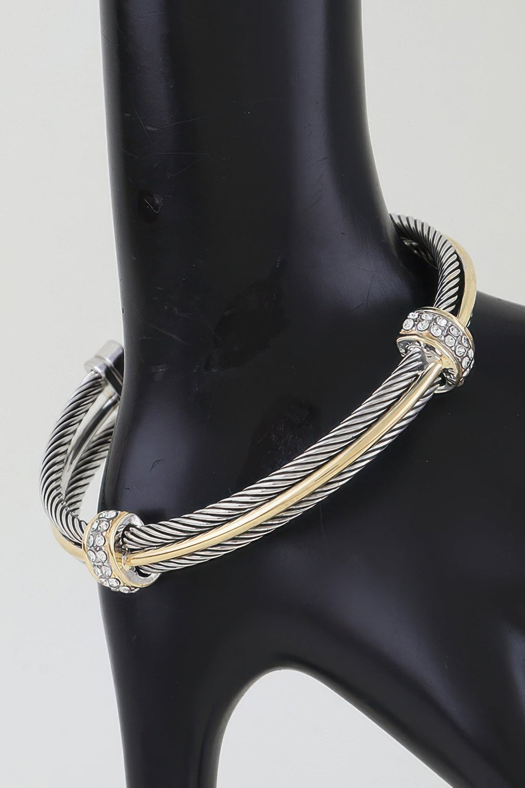 Bejeweled Multi Twisted Open Cuff Bracelet