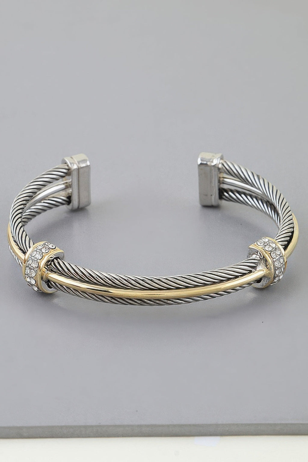 Bejeweled Multi Twisted Open Cuff Bracelet