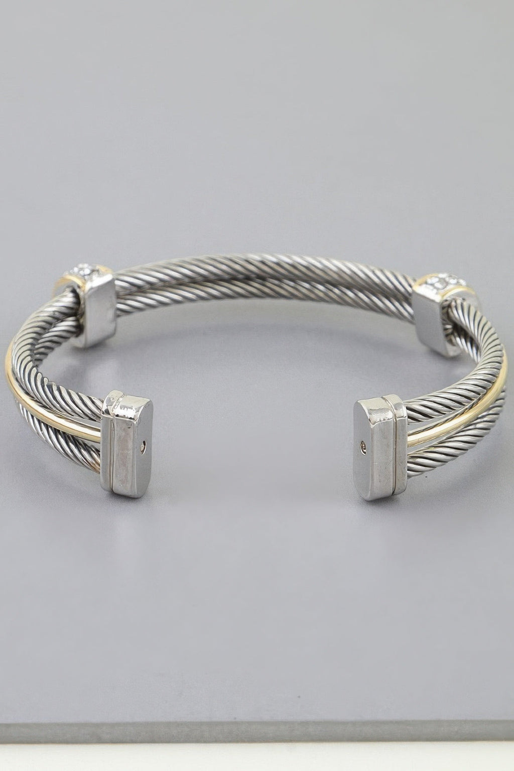 Bejeweled Multi Twisted Open Cuff Bracelet