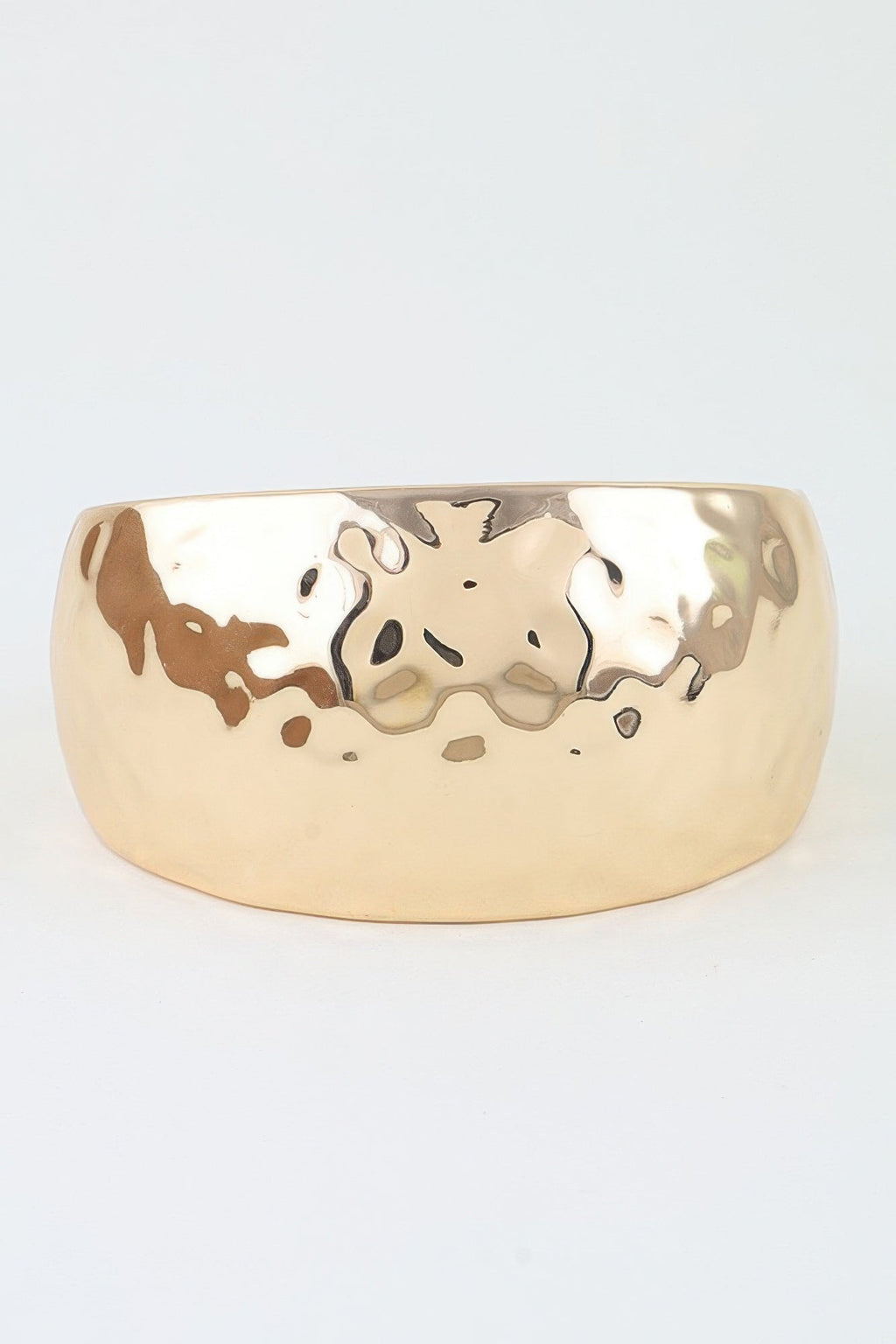Wide Hammered Dome Cuff Bracelet