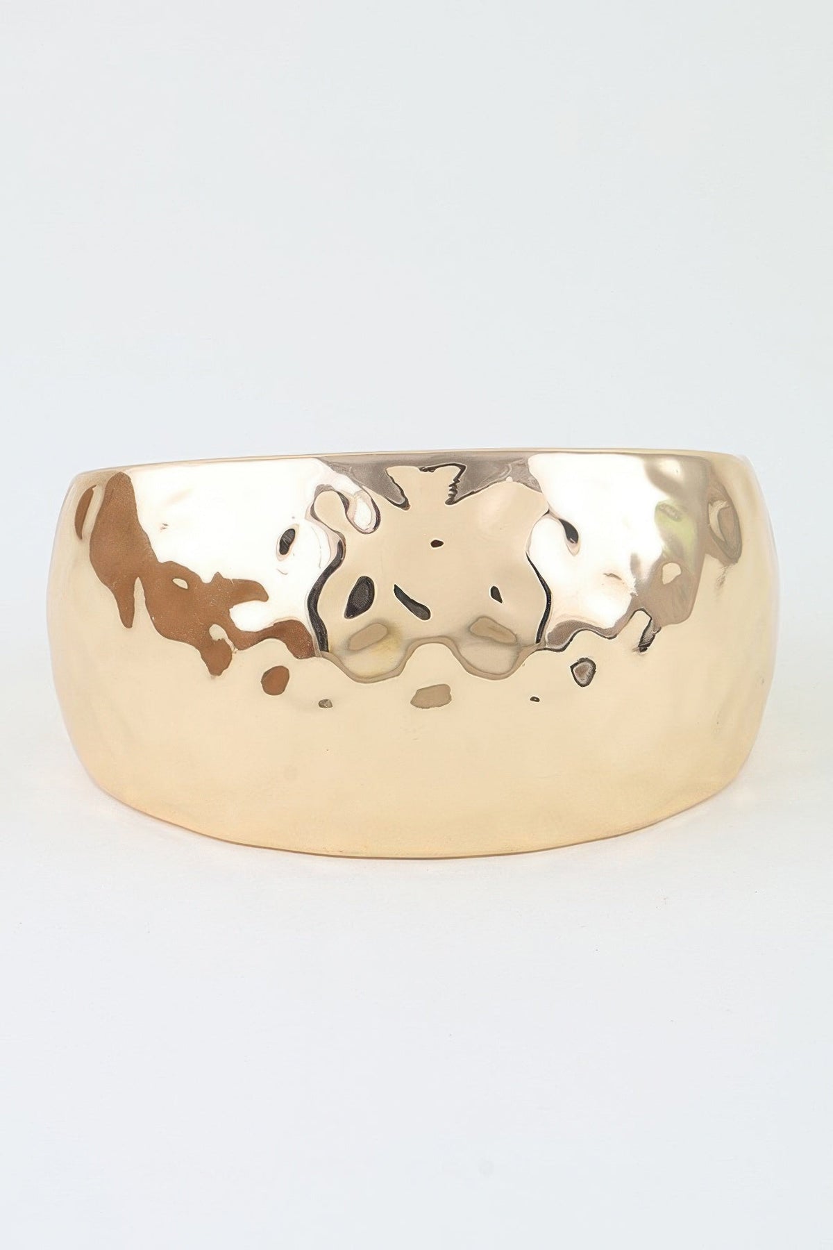 Wide Hammered Dome Cuff Bracelet