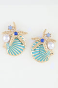 Summer Starfish Shell Stud Earrings
