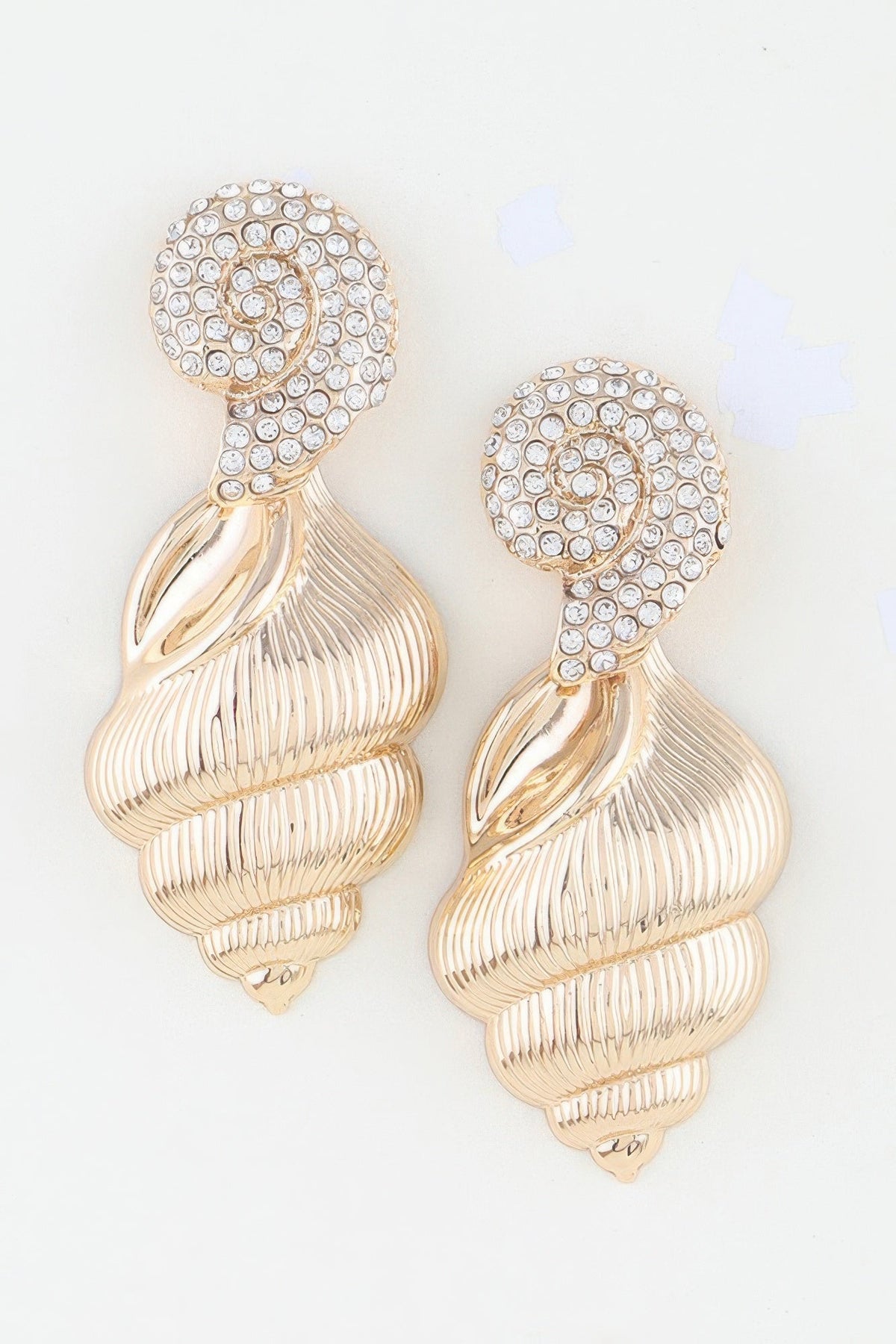 Bejeweled Conch Shell Earrings