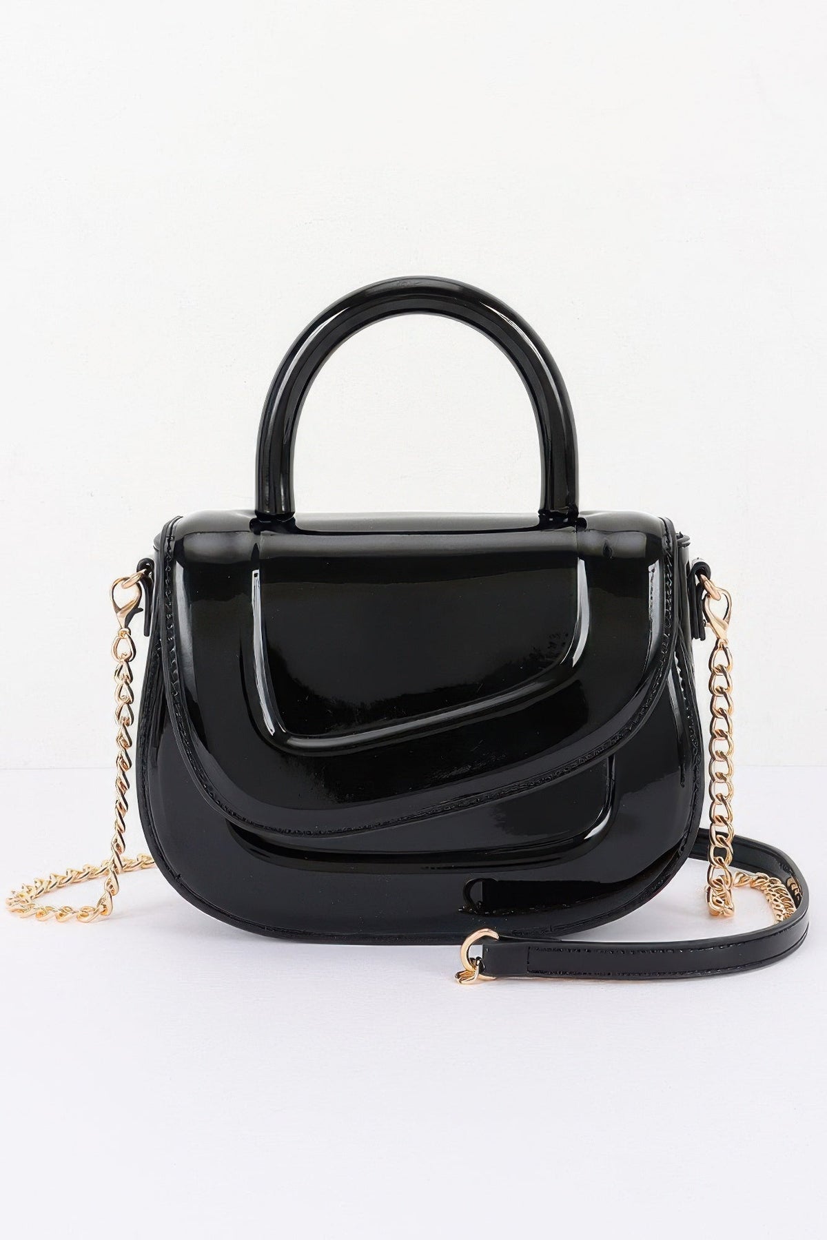 Patent Leather Top Handle Bag