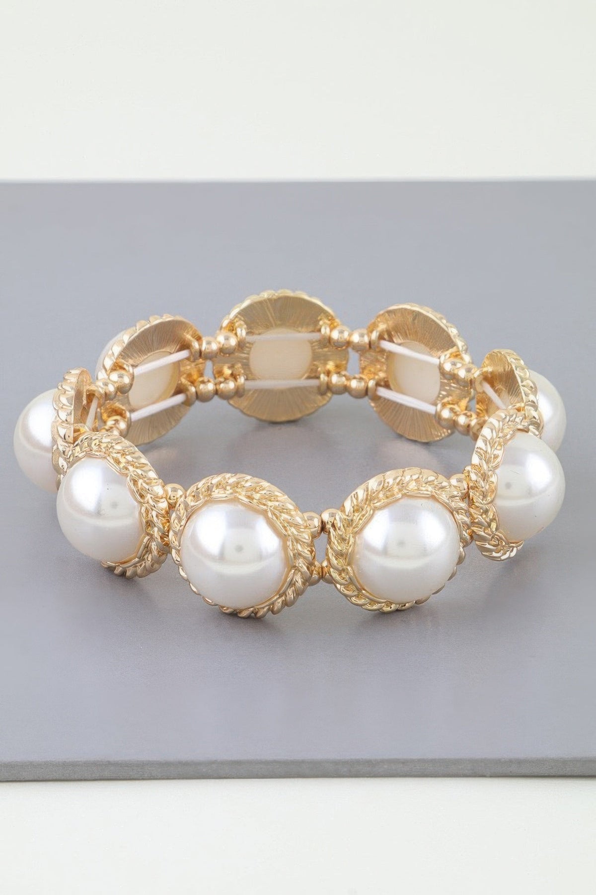 Weaved Pearl Stone Beaded Bracelet