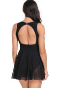 Solid Color Block Sleeveless Fit Ruffle Swimsuits
