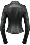 Women’s Black Asymmetrical Designer Leather Jacket