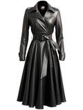 Women’s Black Leather Coat – Long Leather Coat