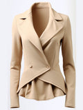 Women Cotton Beige Jacket