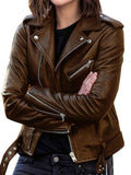 Women’s Brown Biker Leather Jacket