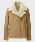 Women’s Brown Faux Shearling Leather Jacket
