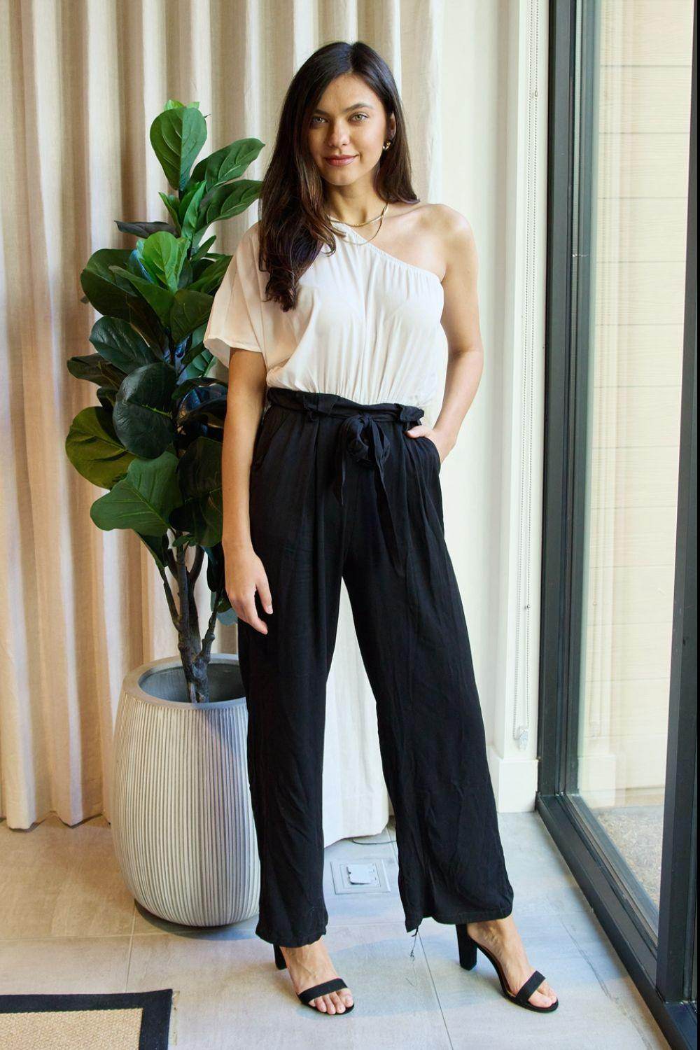 Dress Day Marvelous in Manhattan One-Shoulder Jumpsuit