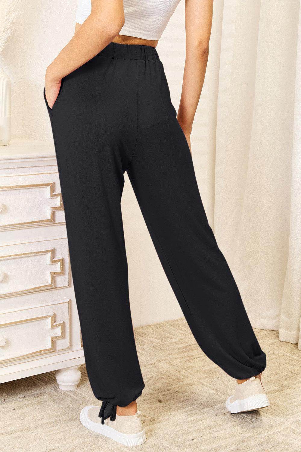 Basic Bae Full Size Soft Rayon Drawstring Pants with Pockets